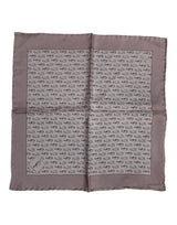 Foulard carré en soie marron motif hippocampe Dolce &amp; Gabbana