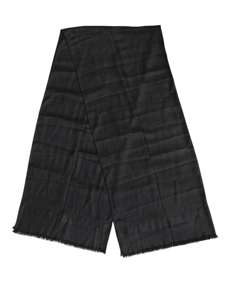 Dolce &amp; Gabbana donkergrijze kasjmier franjes nekwarmer sjaal