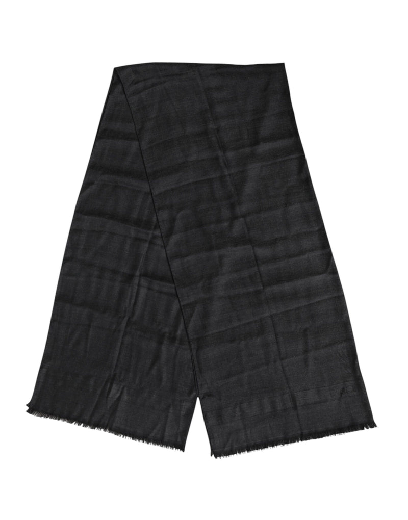 Dolce &amp; Gabbana donkergrijze kasjmier franjes nekwarmer sjaal