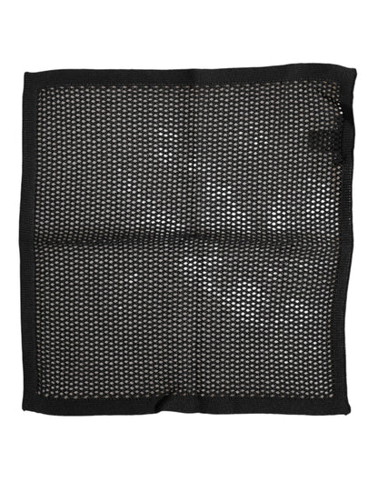 Foulard carré en coton noir à motifs Dolce &amp; Gabbana