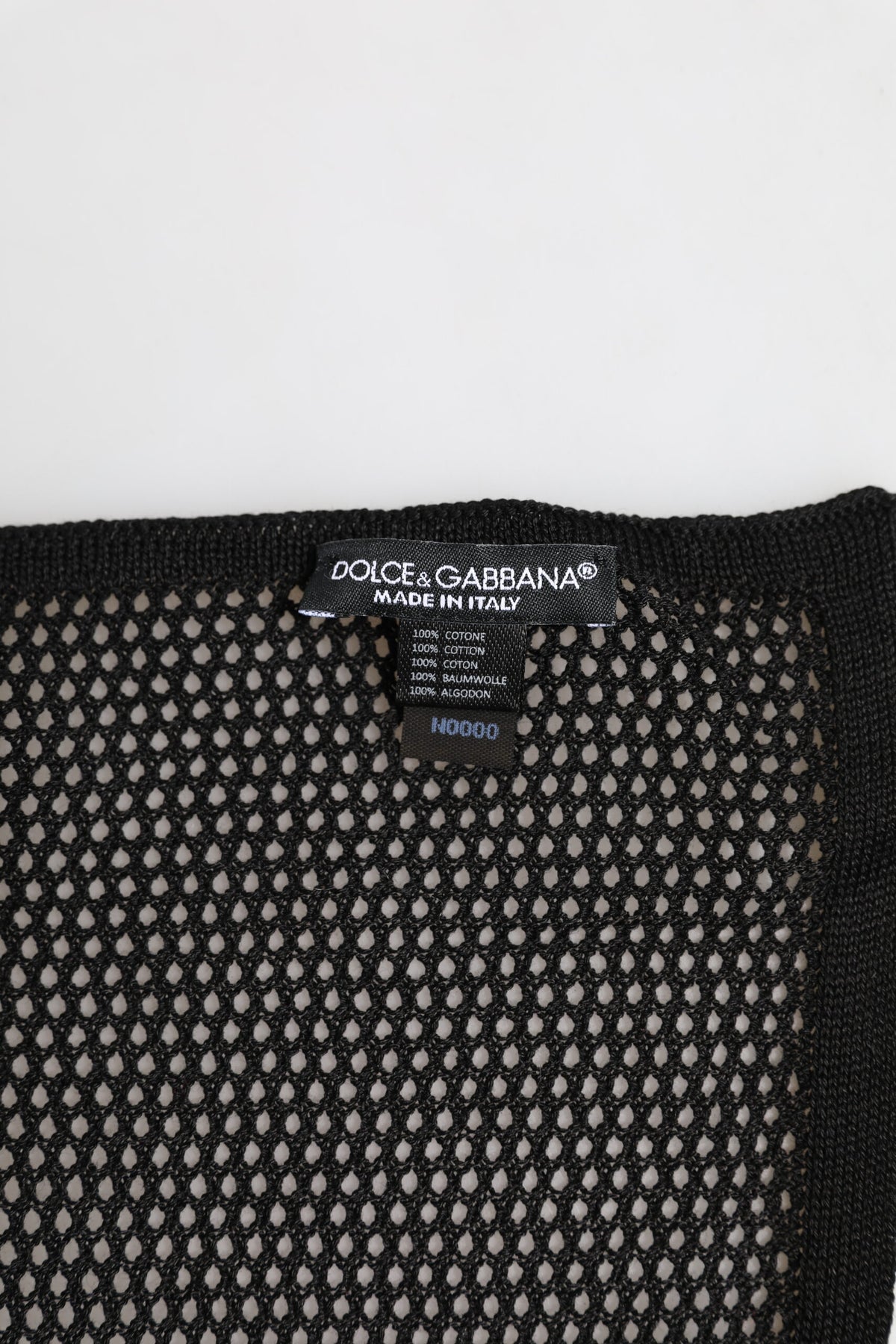 Foulard carré en coton noir à motifs Dolce &amp; Gabbana