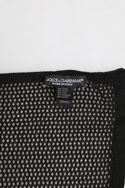 Foulard carré en coton noir à motifs Dolce & Gabbana