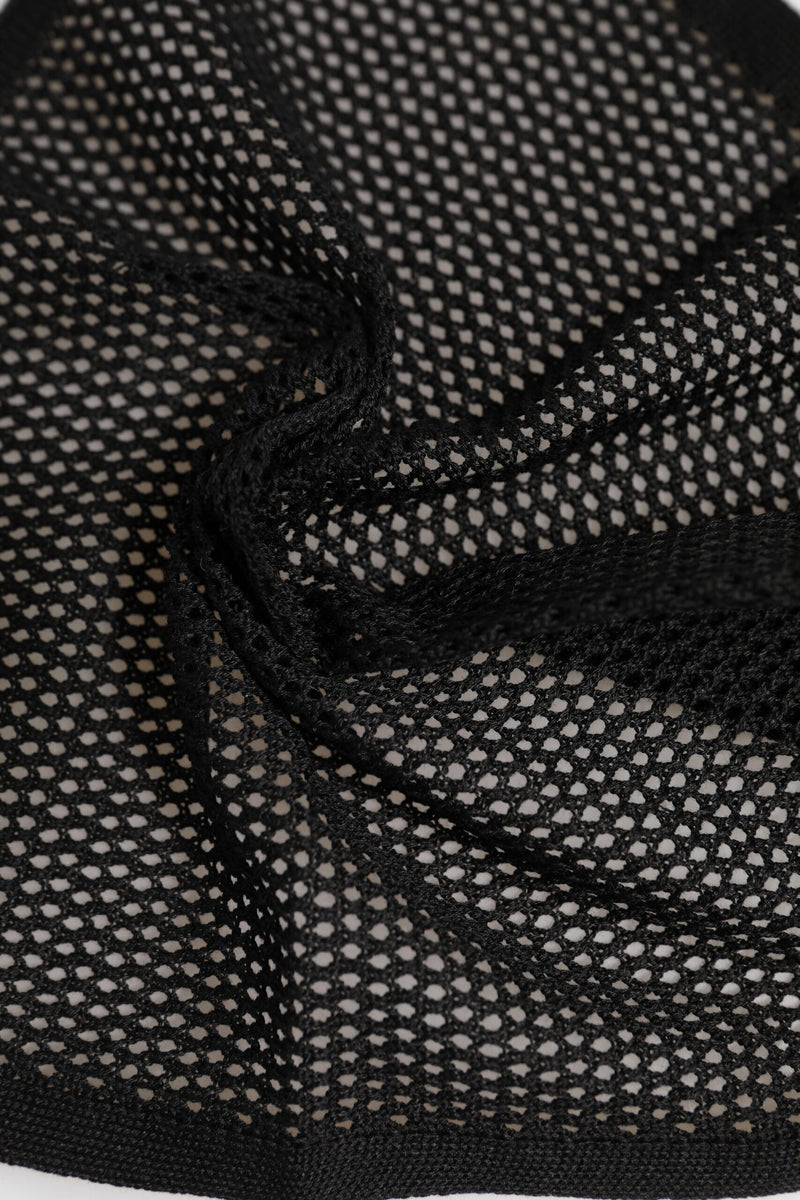 Dolce & Gabbana Black Patterned Cotton Square Foulard Scarf