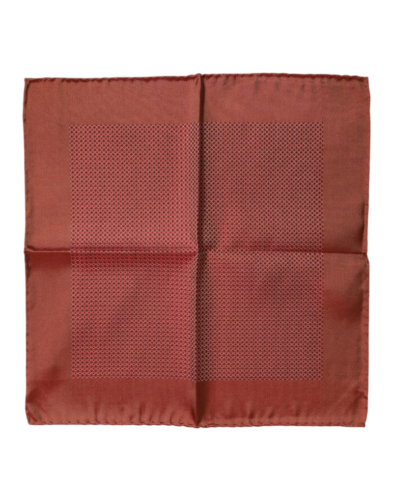Dolce &amp; Gabbana Oranje Zijden Vierkante Heren Foulard Sjaal