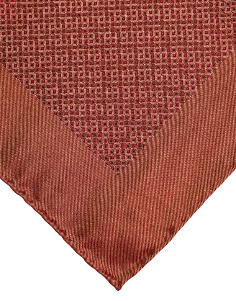 Dolce &amp; Gabbana Oranje Zijden Vierkante Heren Foulard Sjaal