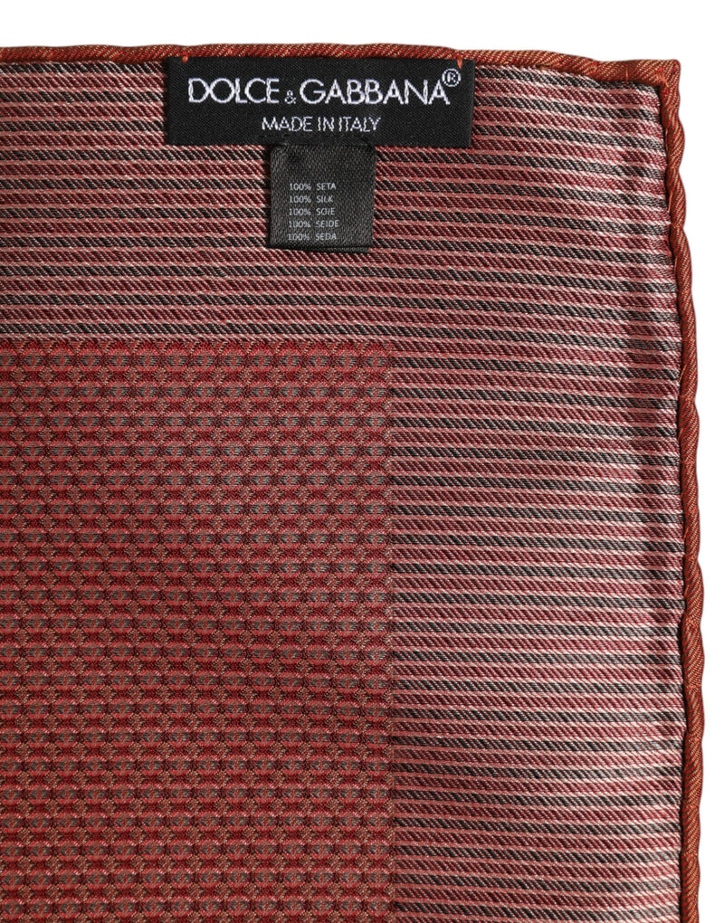 Dolce &amp; Gabbana Oranje Zijden Vierkante Heren Foulard Sjaal