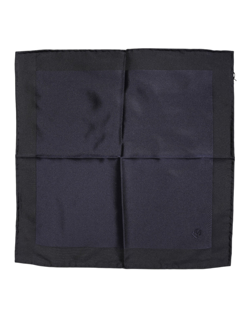 Dolce &amp; Gabbana donkerblauwe zijden vierkante heren foulard sjaal