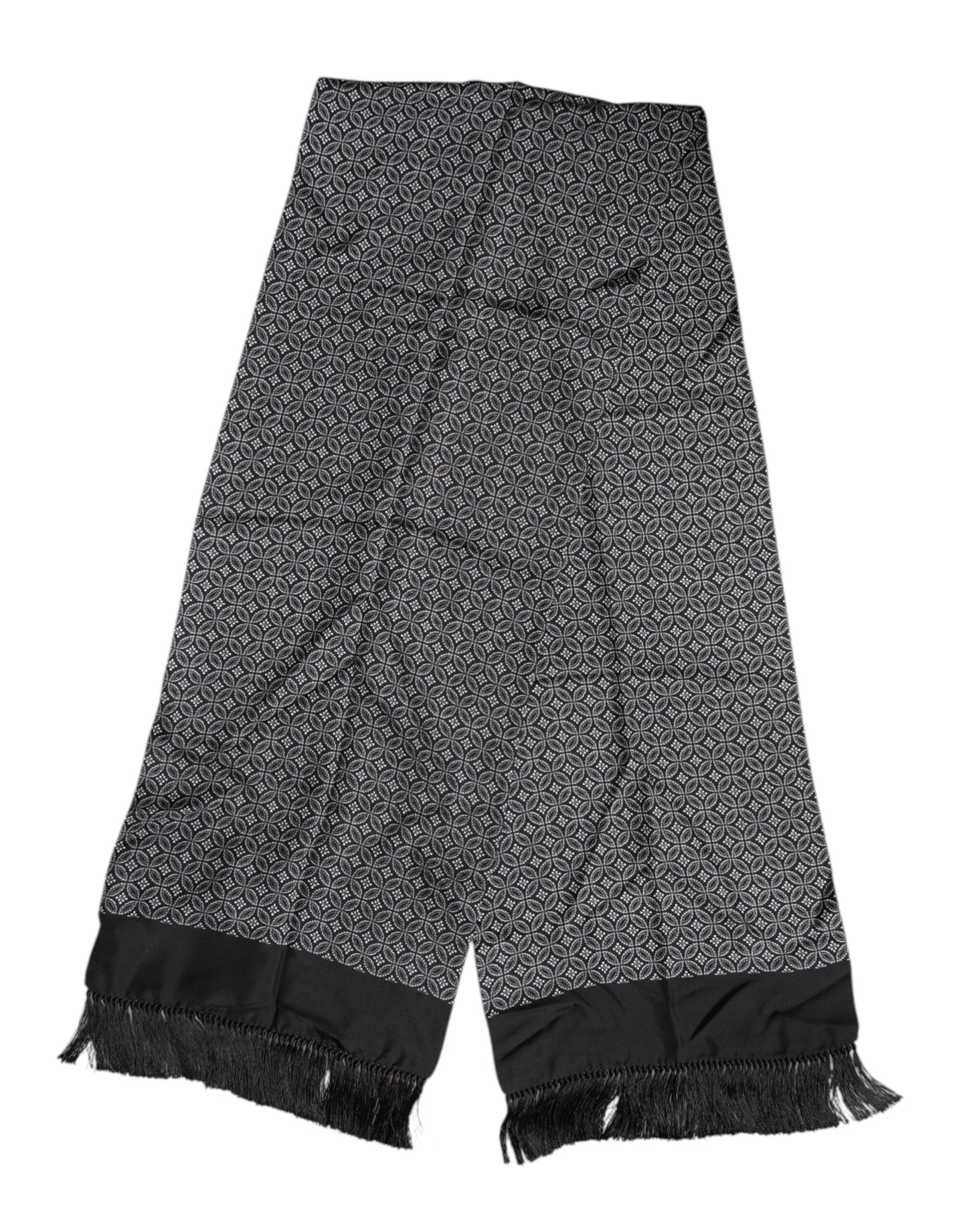 Foulard homme Dolce & Gabbana à franges noires à motifs
