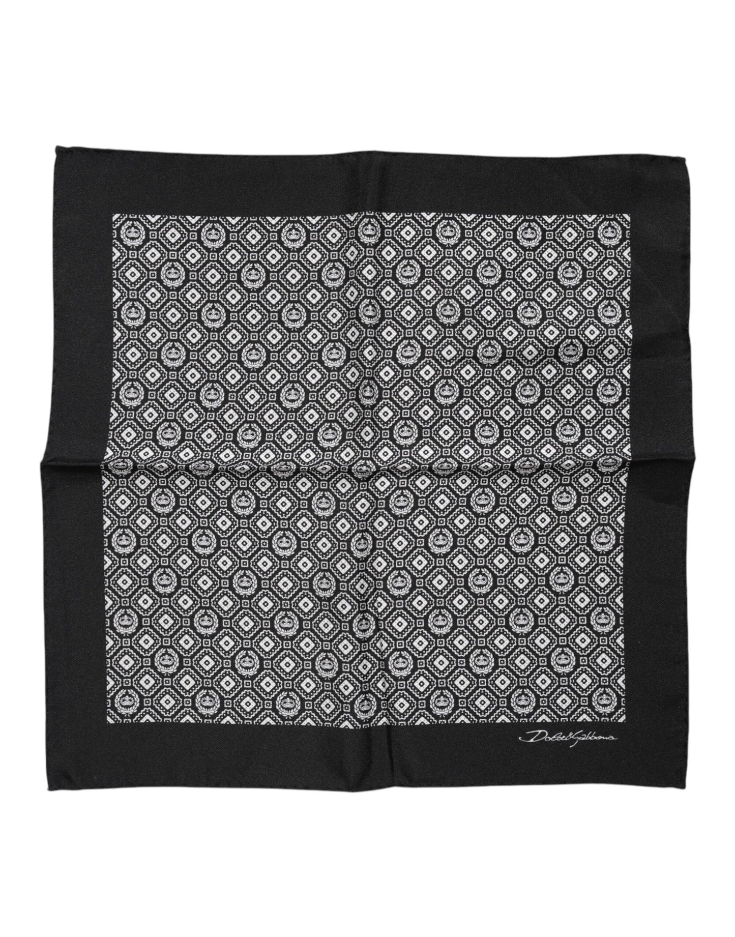 Foulard carré à motifs noir et blanc Dolce & Gabbana