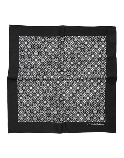 Foulard carré à motifs noir et blanc Dolce & Gabbana