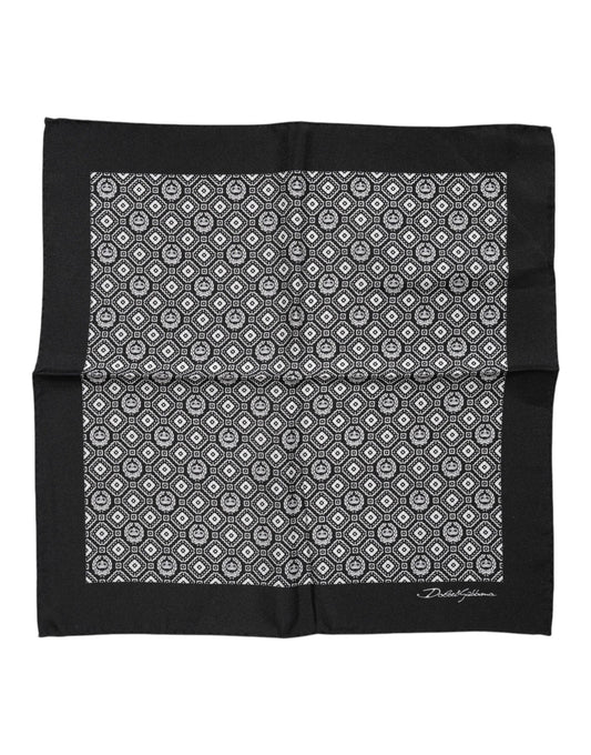 Foulard carré à motifs noir et blanc Dolce & Gabbana