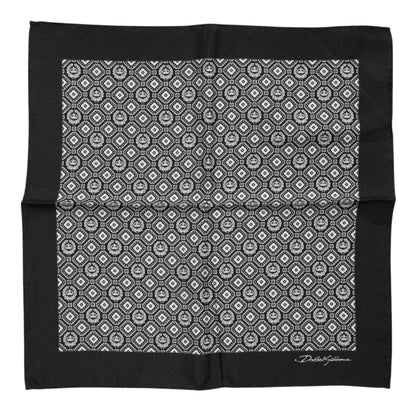 Foulard carré à motifs noir et blanc Dolce & Gabbana