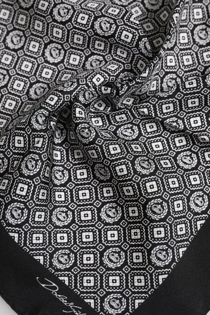 Foulard carré à motifs noir et blanc Dolce & Gabbana