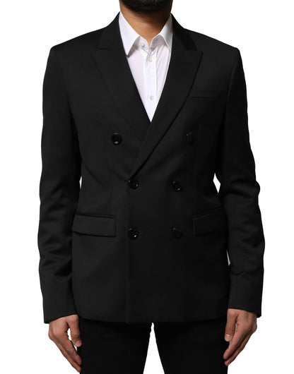 Blazer/veste de costume pour homme Emporio Armani, noir, à double boutonnage