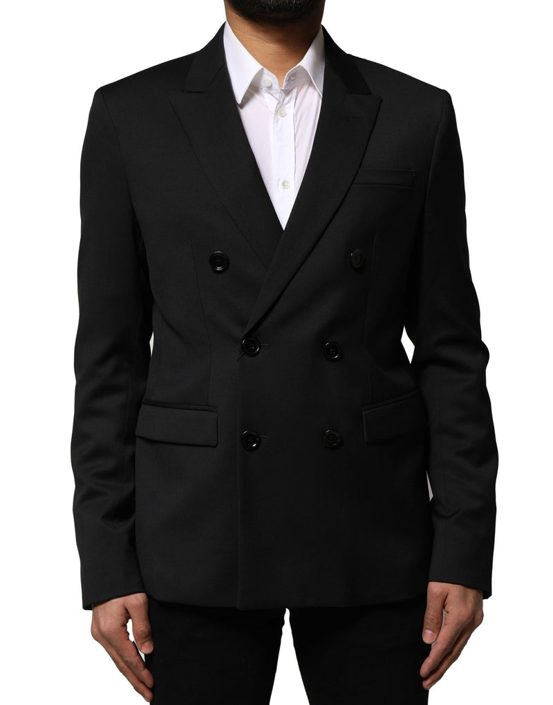 Blazer/veste de costume pour homme Emporio Armani, noir, à double boutonnage