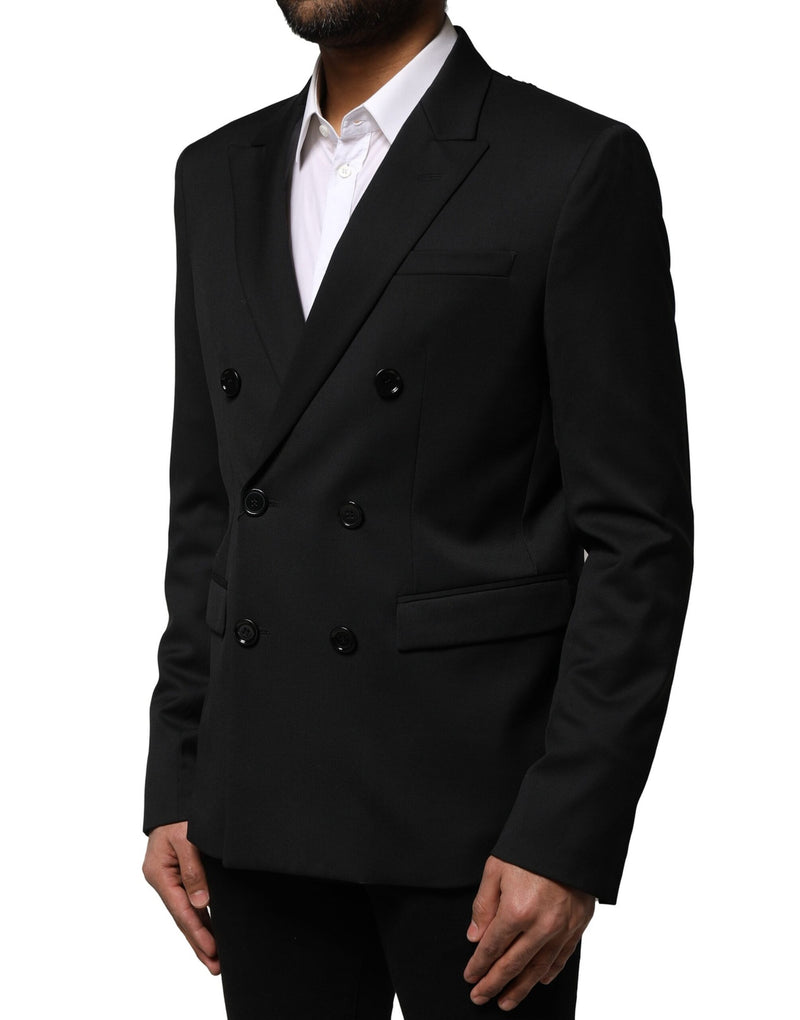 Blazer/veste de costume pour homme Emporio Armani, noir, à double boutonnage