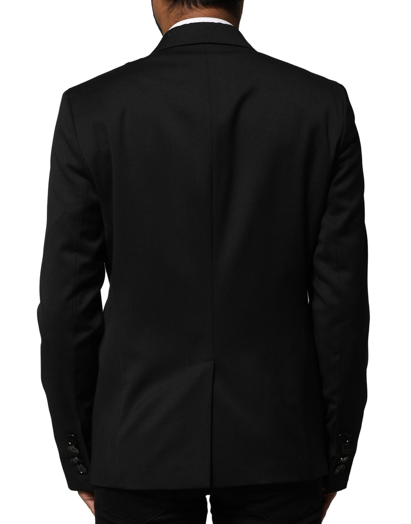 Blazer/veste de costume pour homme Emporio Armani, noir, à double boutonnage