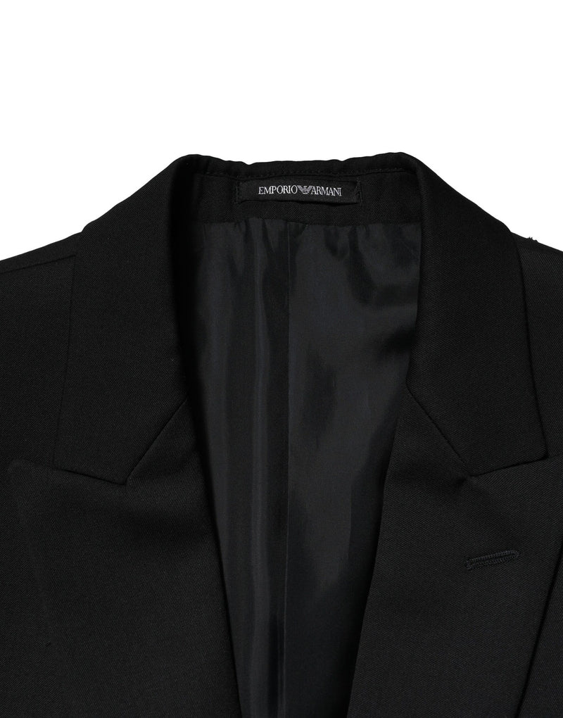 Blazer/veste de costume pour homme Emporio Armani, noir, à double boutonnage