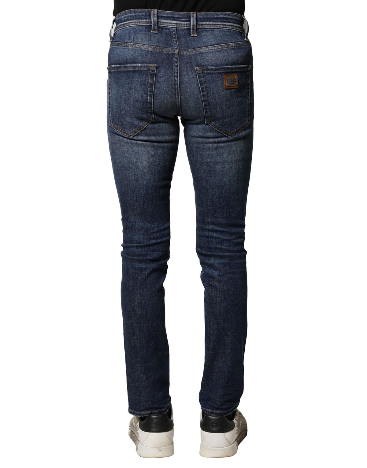 Jean en coton délavé bleu, coupe slim, pour homme, Dolce &amp; Gabbana