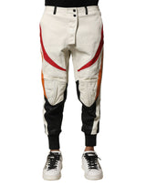 Pantalon homme Dolce &amp; Gabbana en cuir d'agneau multicolore, coupe fuselée