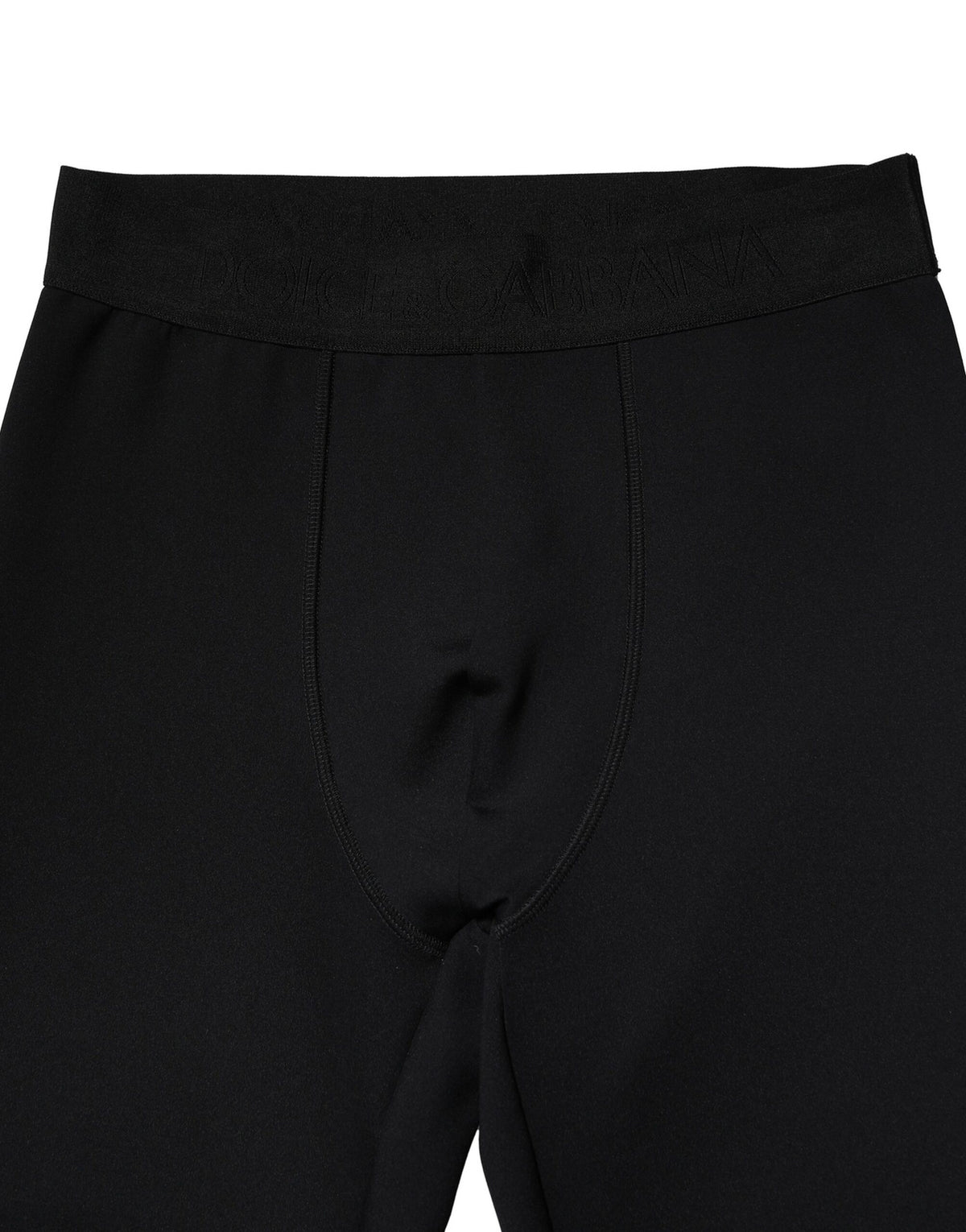 Leggings pantalons pour homme en nylon noir élastique avec logo Dolce &amp; Gabbana