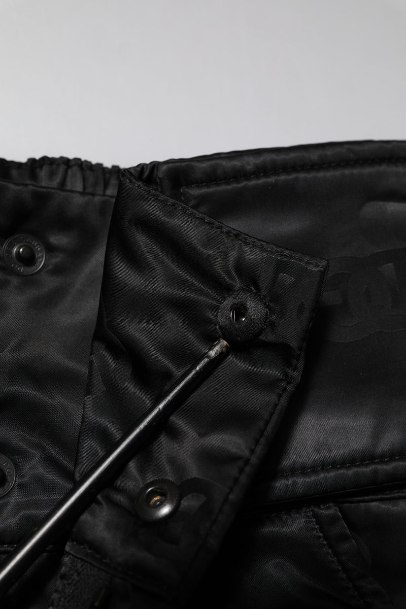 Pantalon droit en nylon noir avec logo DG de Dolce &amp; Gabbana