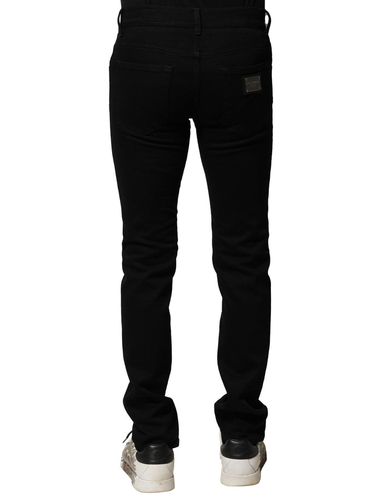 Jean slim en coton noir extensible pour homme de Dolce &amp; Gabbana