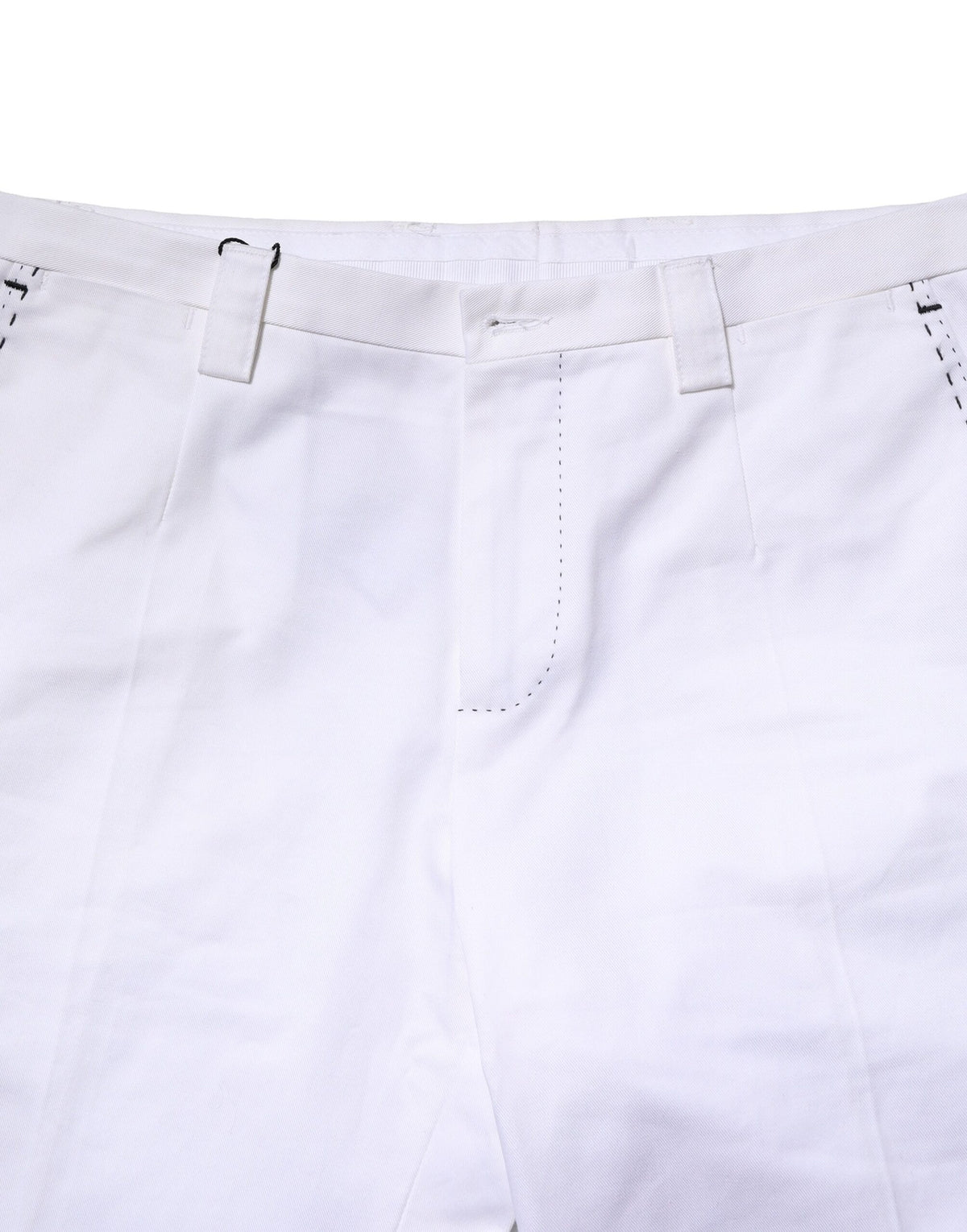 Pantalon homme droit en coton blanc avec logo Dolce &amp; Gabbana