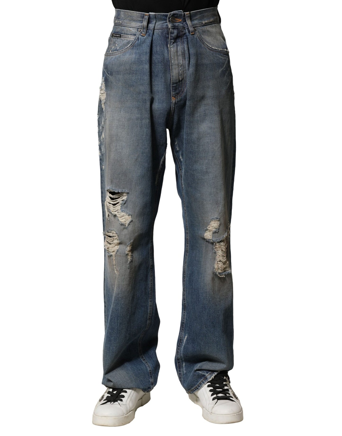 Jeans en jean délavé bleu en coton pour homme de Dolce &amp; Gabbana