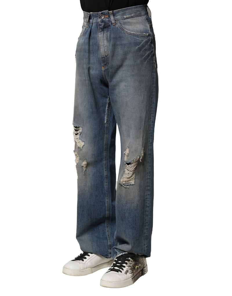 Jeans en jean délavé bleu en coton pour homme de Dolce &amp; Gabbana