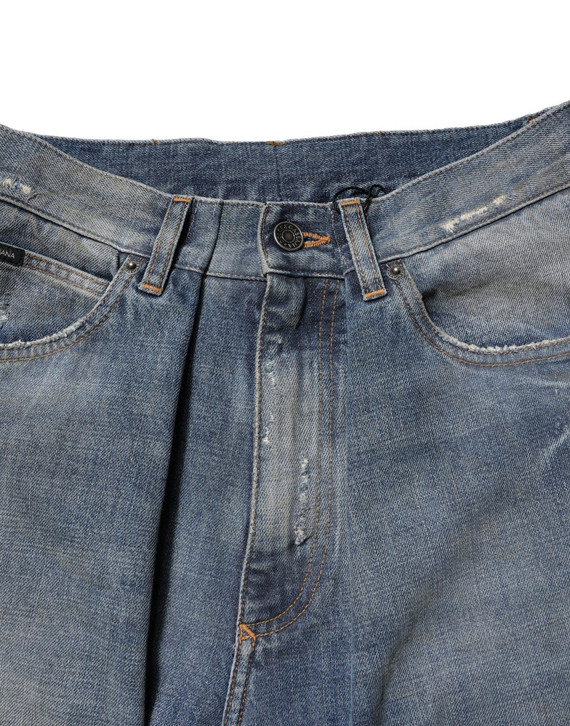 Jeans en jean délavé bleu en coton pour homme de Dolce &amp; Gabbana