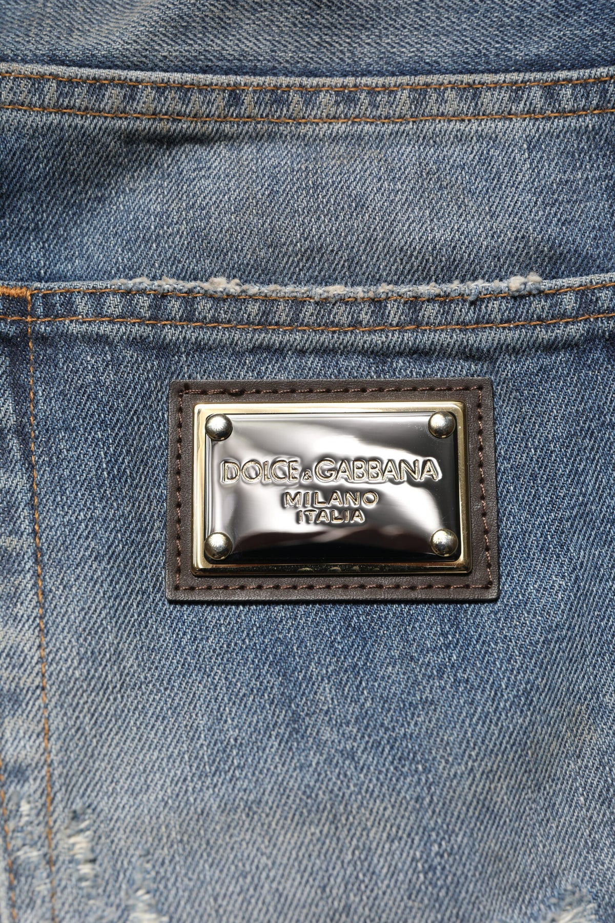 Jeans en jean délavé bleu en coton pour homme de Dolce &amp; Gabbana