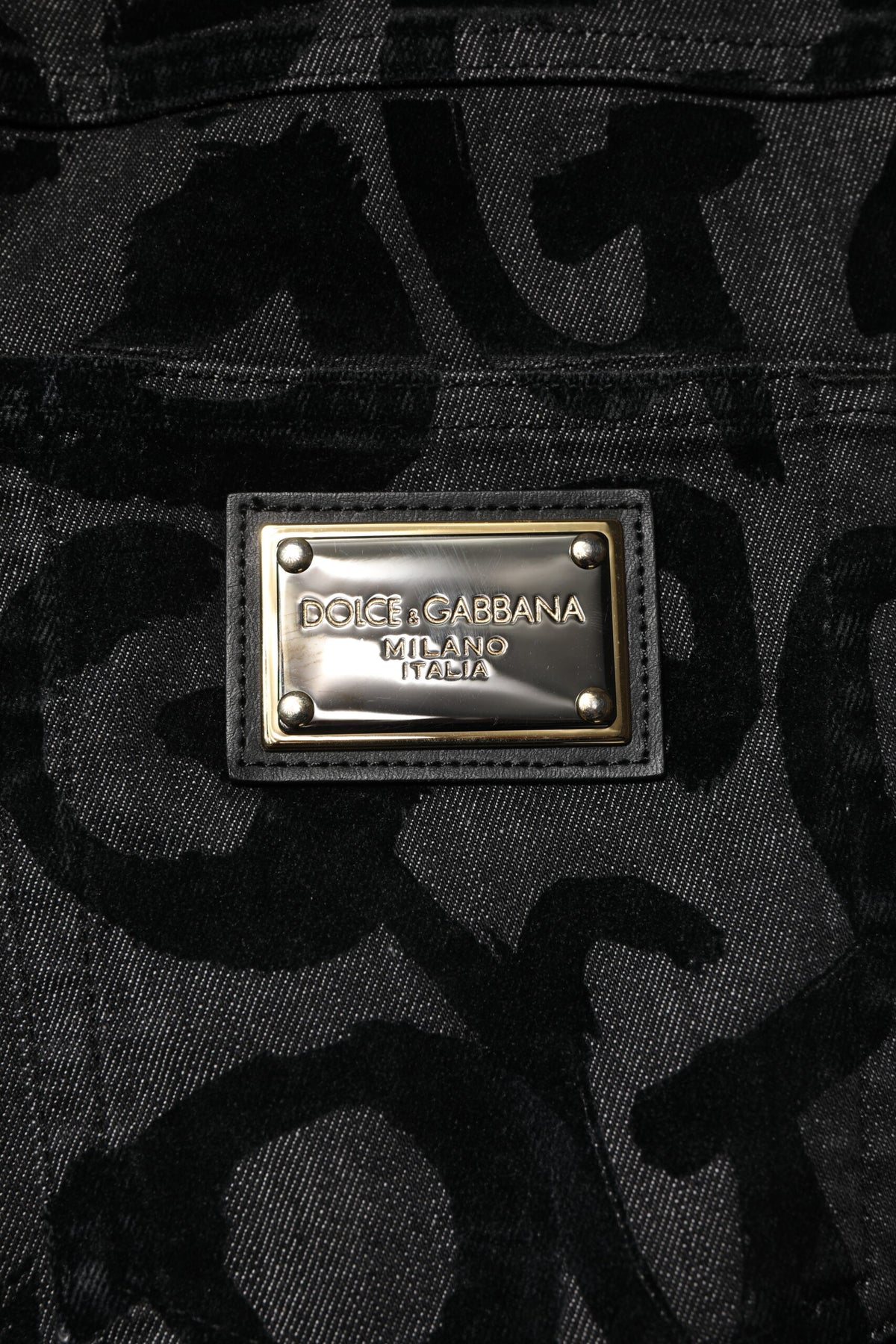 Jean droit en coton gris pour homme Dolce &amp; Gabbana avec logo DG.