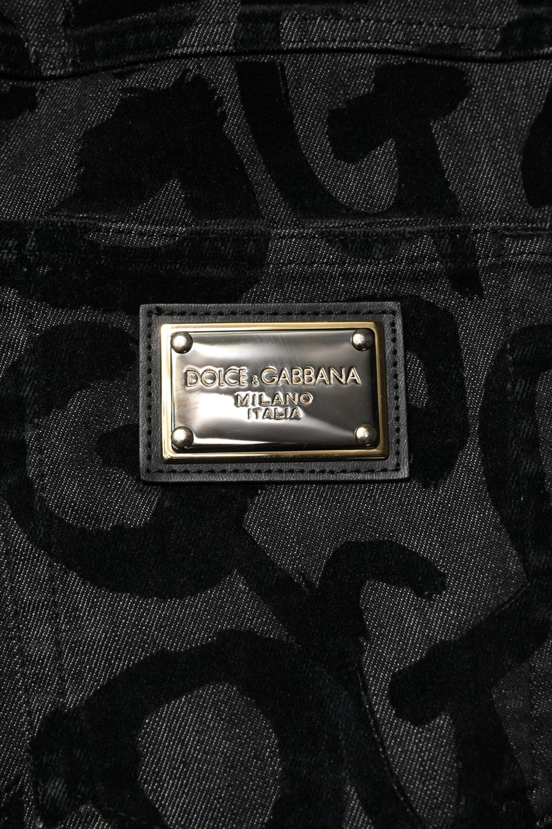 Dolce &amp; Gabbana grijze katoenen DG logo rechte herendinnybroek