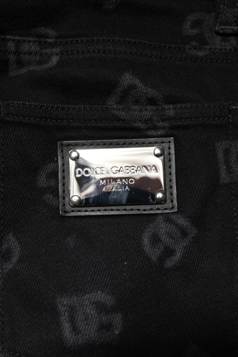 Jean slim en coton noir pour homme avec logo DG de Dolce &amp; Gabbana