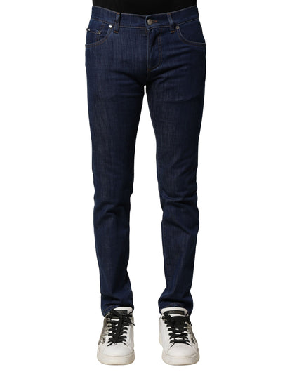 Dolce & Gabbana Blue Cotton Stretch Skinny Men Denim Jeans