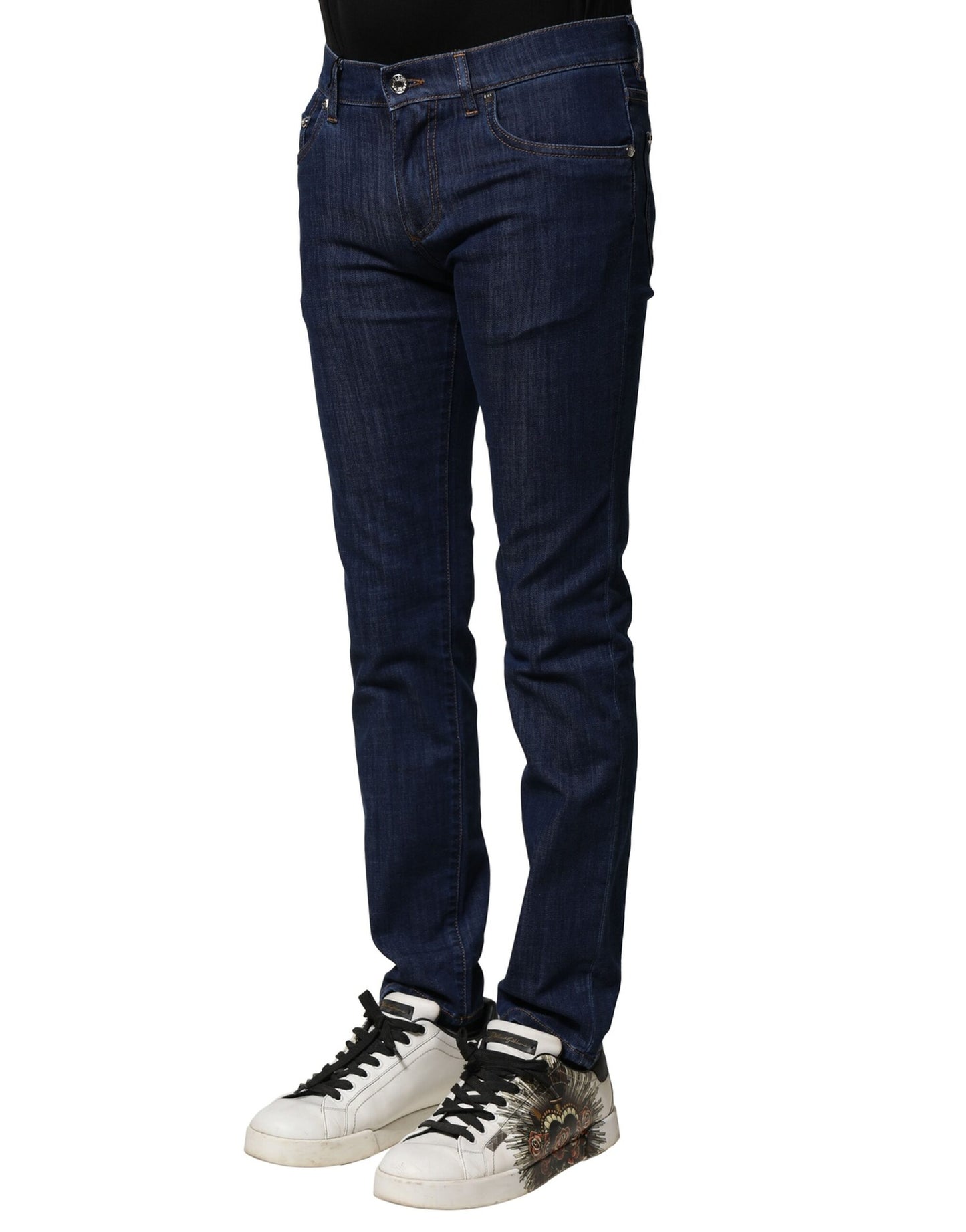 Dolce & Gabbana Blue Cotton Stretch Skinny Men Denim Jeans