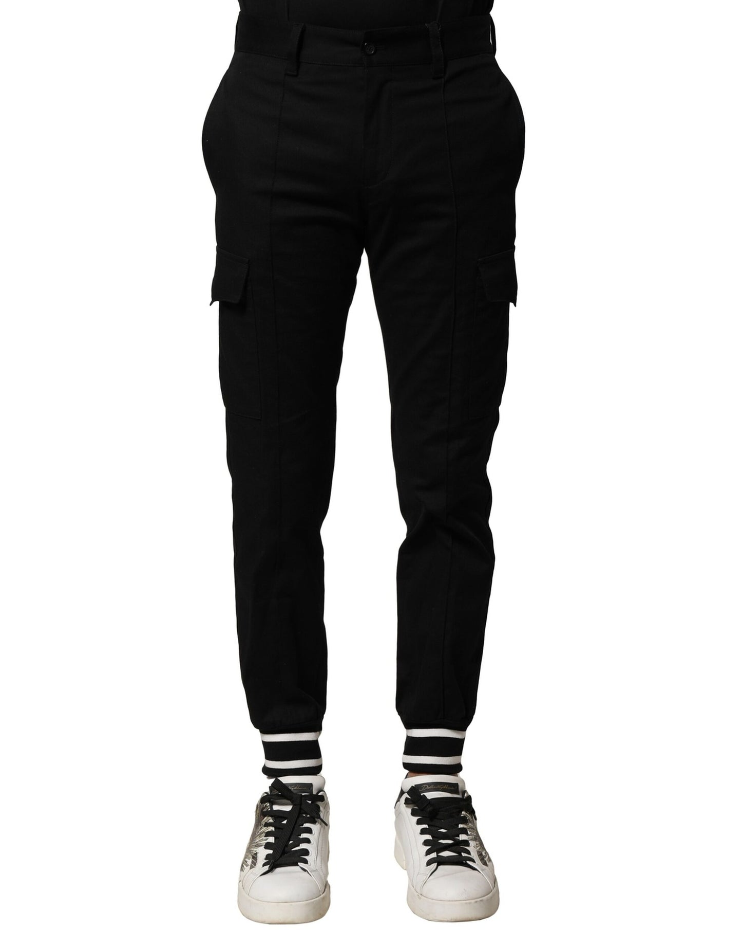 Pantalon cargo noir en coton Dolce &amp; Gabbana pour homme