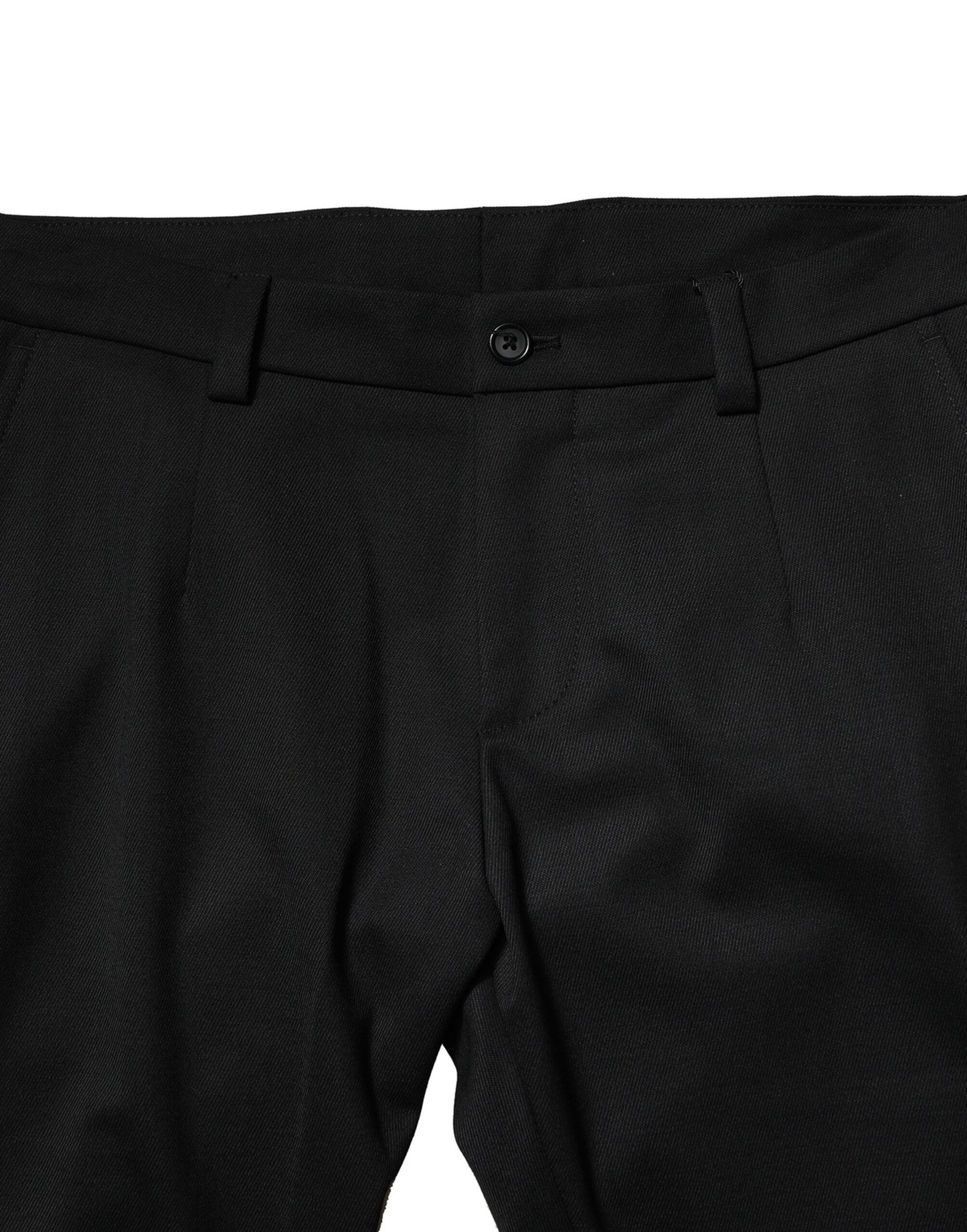 Dolce & Gabbana Black Wool Men Skinny Mid Waist Pants