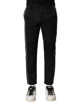 Pantalon homme Dolce &amp; Gabbana en coton noir et gris, coupe fuselée.