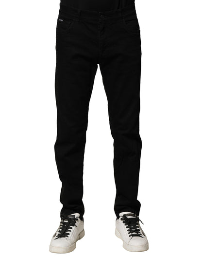 Jean en coton noir délavé et slim pour homme de Dolce &amp; Gabbana