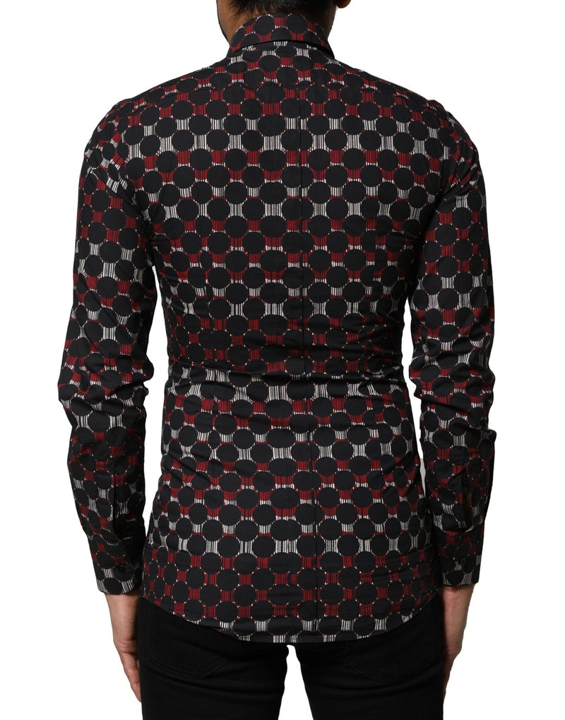 Chemise à manches longues dorée en coton multicolore de Dolce &amp; Gabbana