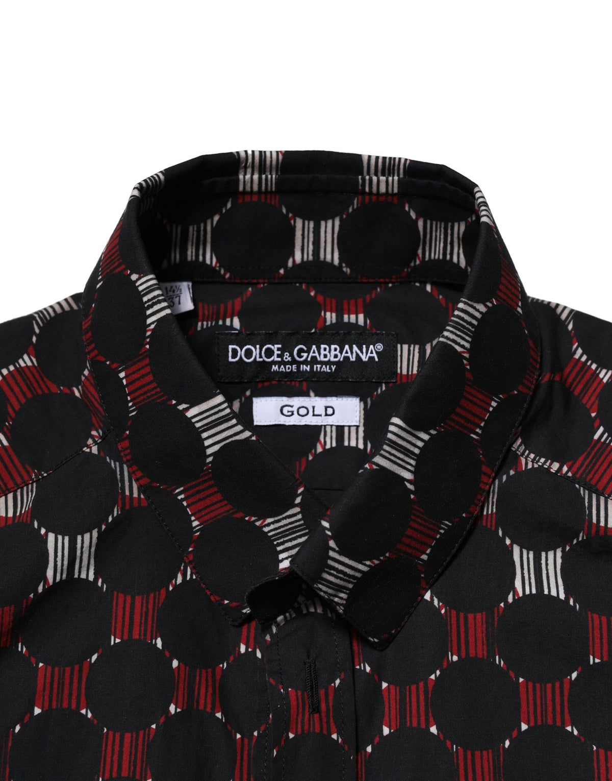 Chemise à manches longues dorée en coton multicolore de Dolce &amp; Gabbana