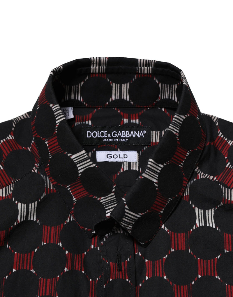 Chemise à manches longues dorée en coton multicolore de Dolce &amp; Gabbana