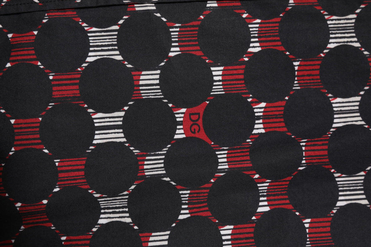 Chemise à manches longues dorée en coton multicolore de Dolce &amp; Gabbana