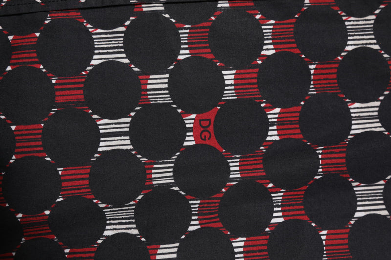 Chemise à manches longues dorée en coton multicolore de Dolce &amp; Gabbana