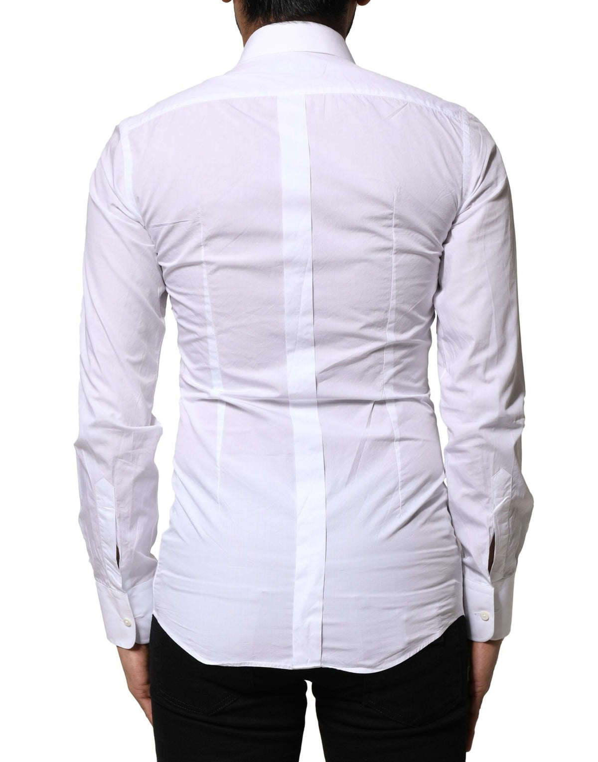 Chemise de cérémonie en popeline de coton blanche et or de Dolce &amp; Gabbana