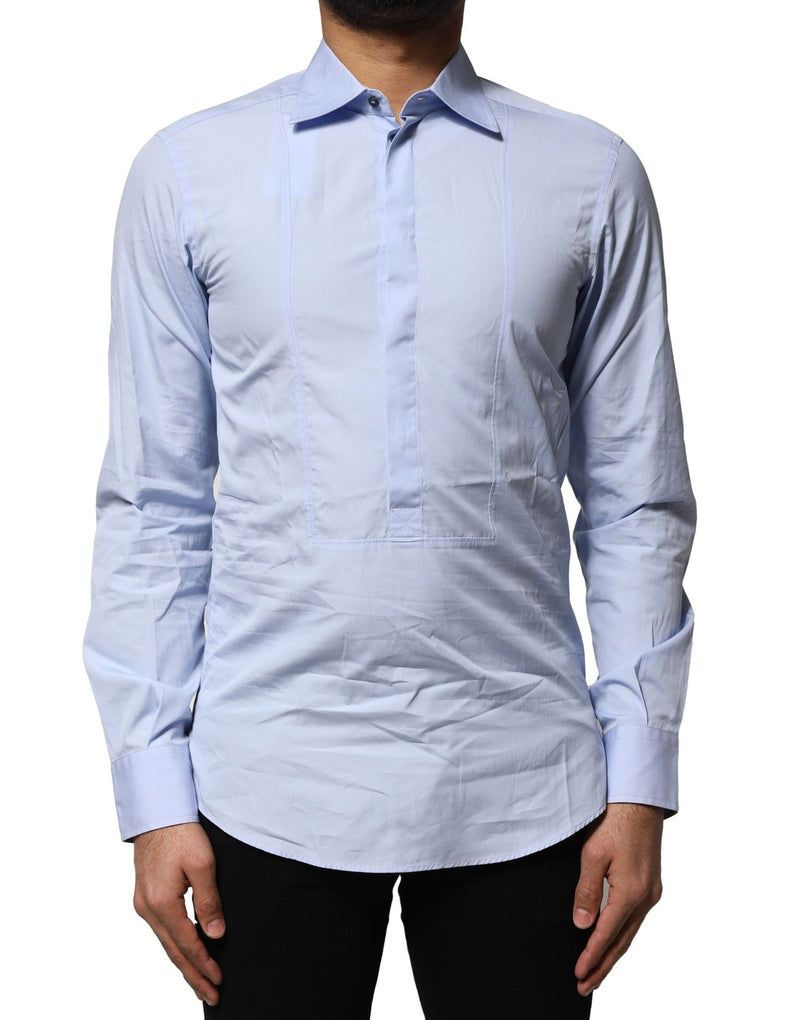 Chemise de ville à manches longues en coton bleu clair de Dolce &amp; Gabbana