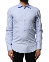 Chemise de ville à manches longues en coton bleu clair de Dolce &amp; Gabbana