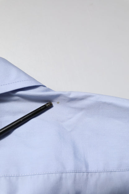 Chemise de ville à manches longues en coton bleu clair de Dolce & Gabbana